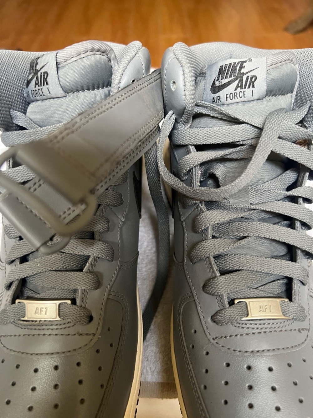 Nike Air Force 1 Mid Men's Sneakers - Cool Grey with Cream Midsole - Picture 2 of 8